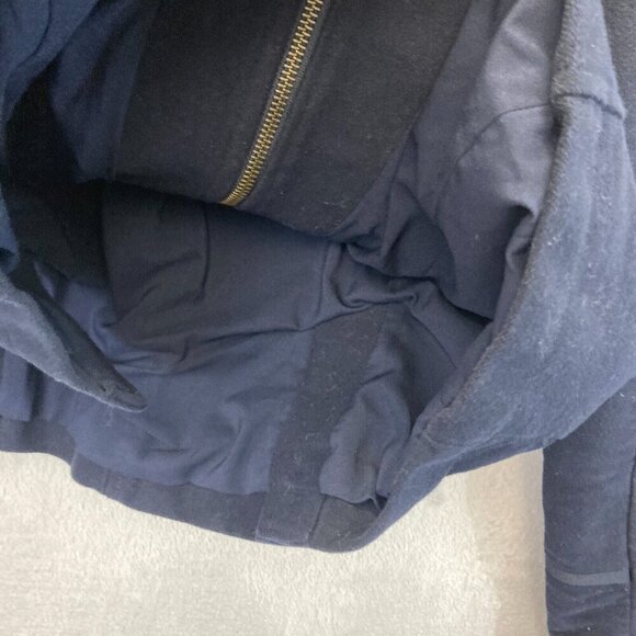 Treasure & Bond Zip Up Military Jacket Womens Medium M Navy Blue Double Breasted - Picture 11 of 16